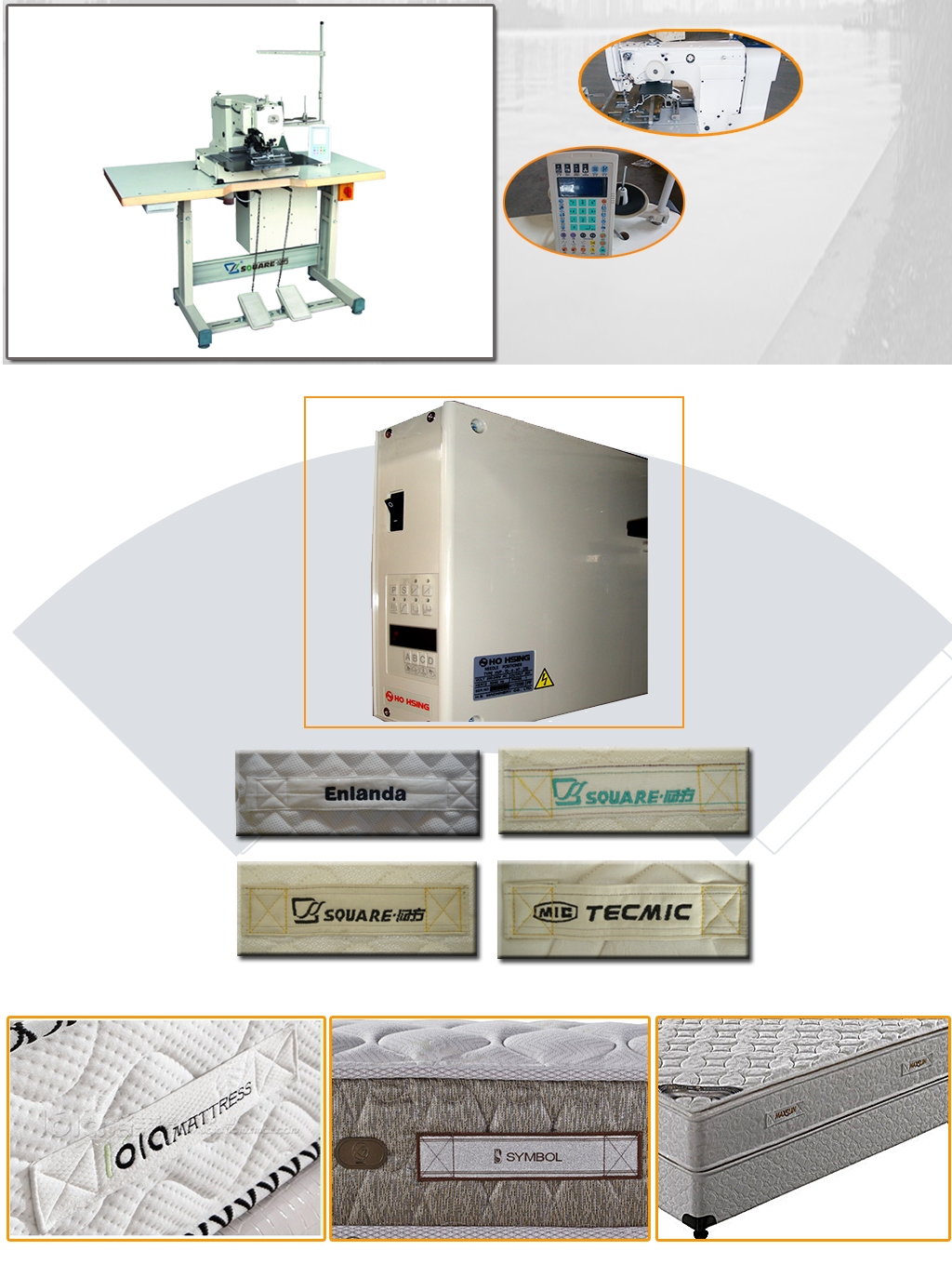 CLH mattress handle strap embroider sewing machine details