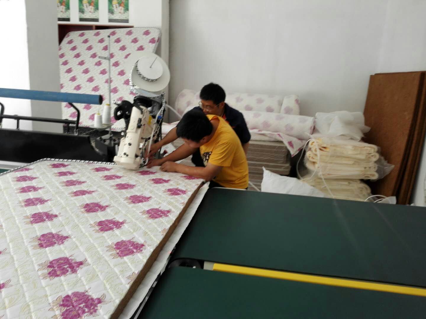 Coir mattress sewing tips while using auto-flipping tape edge machine.